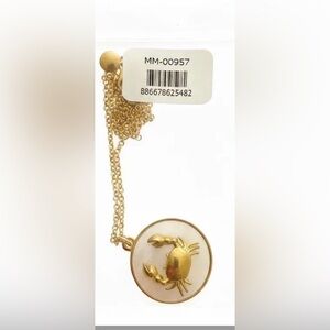 MAYAMAR Mother of Pearl Zodiac Pendant Necklace — Cancer ♋ (Gold)